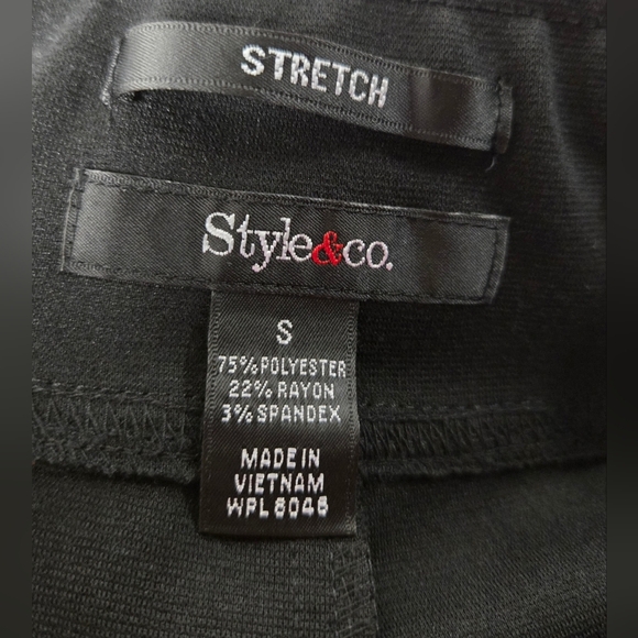Style & Co Stretch S Black Skirt Office Business Work Elastic Waist - Picture 3 of 4